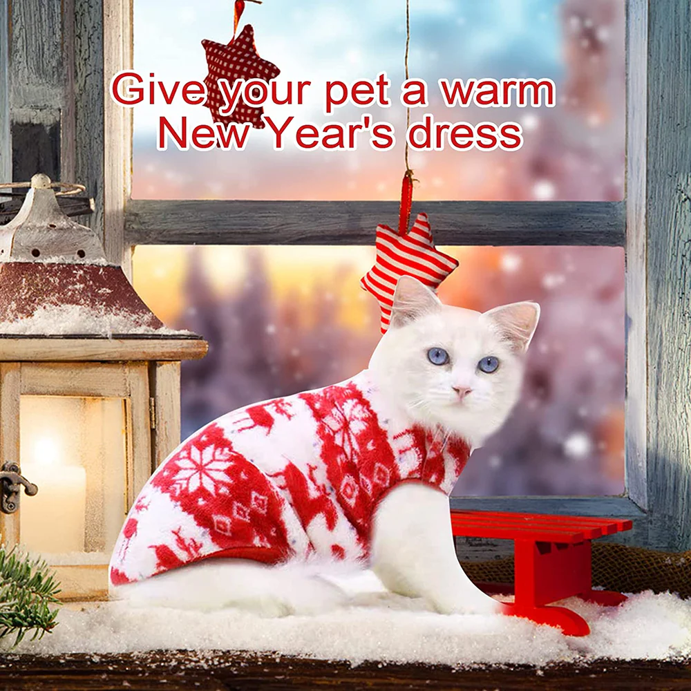 KUTKUT Cute Reindeer Soft Flannel Fleece Shirt for Small Dogs & Cats - Image 4
