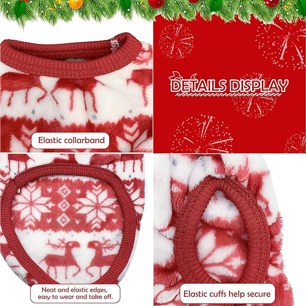 KUTKUT Cute Reindeer Soft Flannel Fleece Shirt for Small Dogs & Cats - Image 6