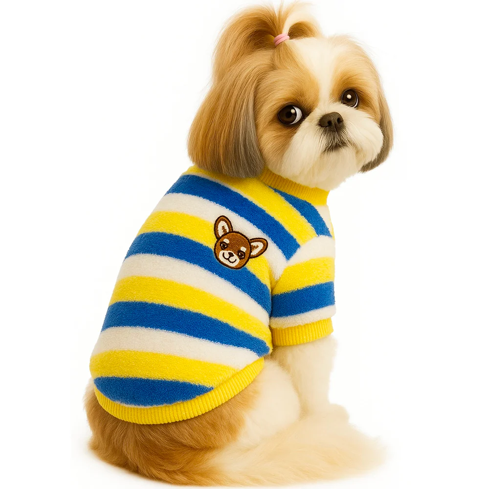 KUTKUT Cute Stripe Pattern Stretchable Shirt for Small Dogs & Cats - Image 10
