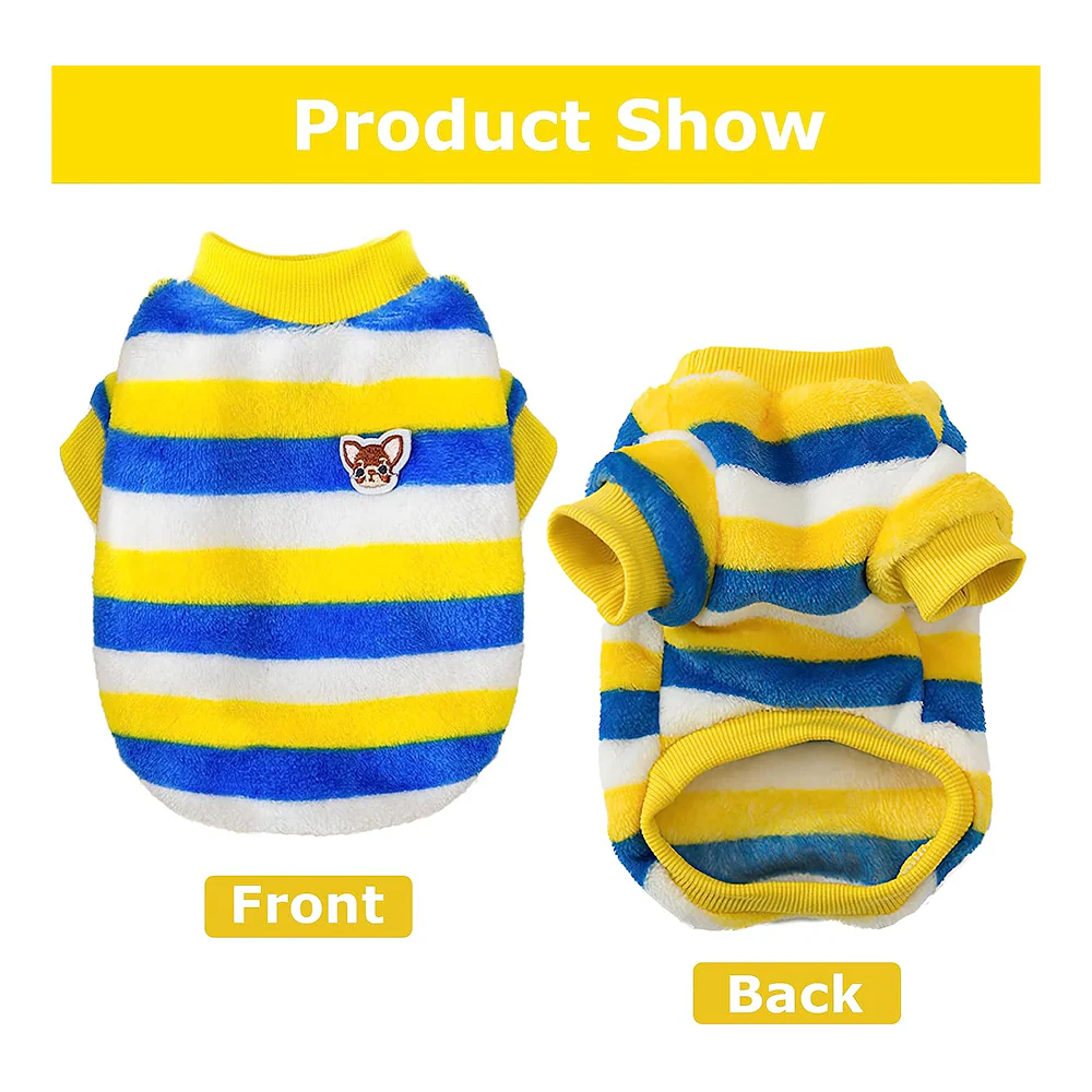 KUTKUT Cute Stripe Pattern Stretchable Shirt for Small Dogs & Cats - Image 12