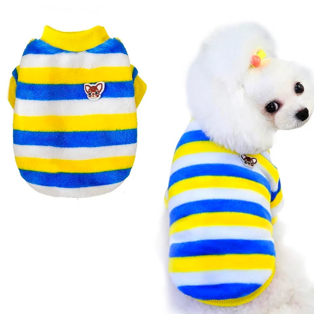 KUTKUT Cute Stripe Pattern Stretchable Shirt for Small Dogs & Cats - Image 14