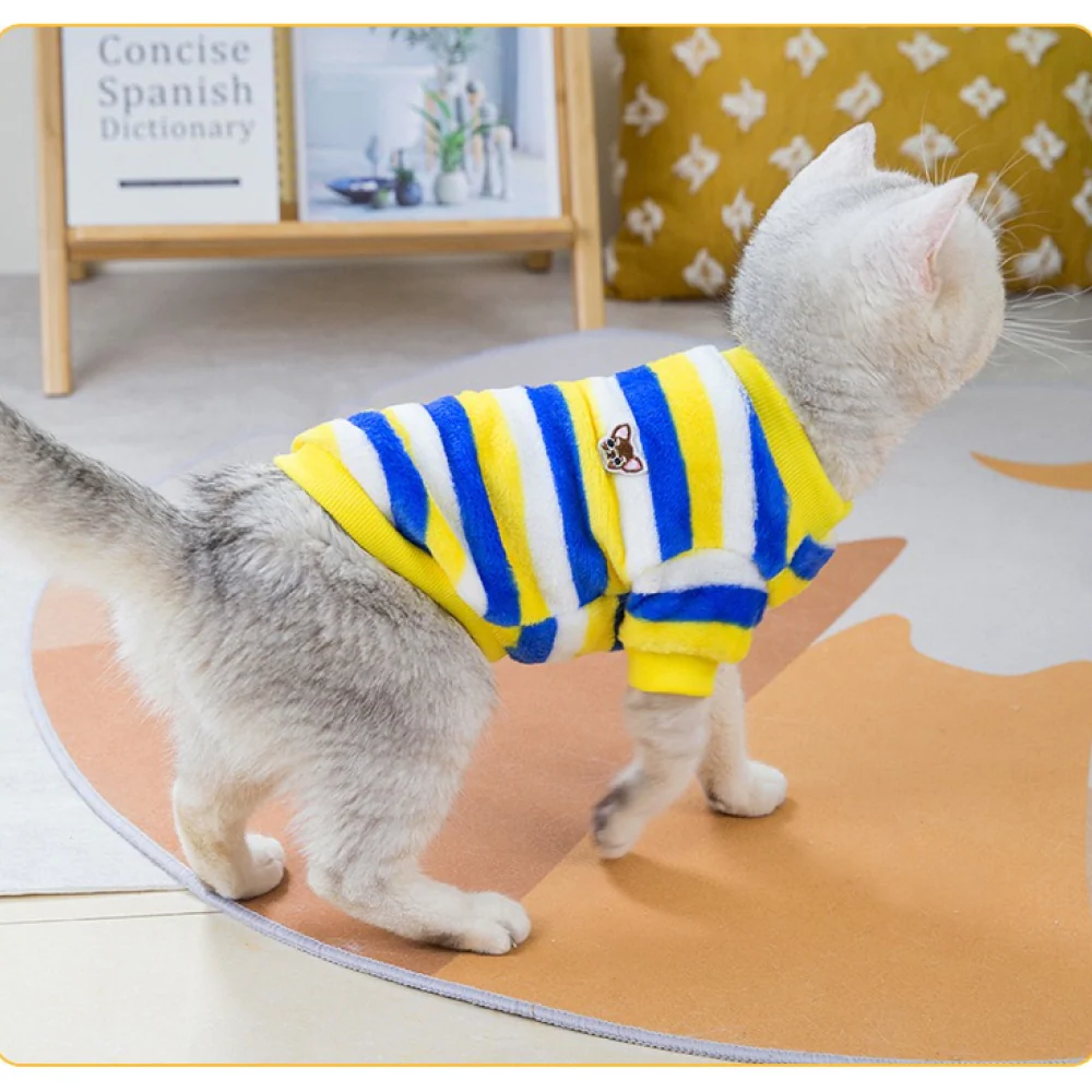 KUTKUT Cute Stripe Pattern Stretchable Shirt for Small Dogs & Cats - Image 7