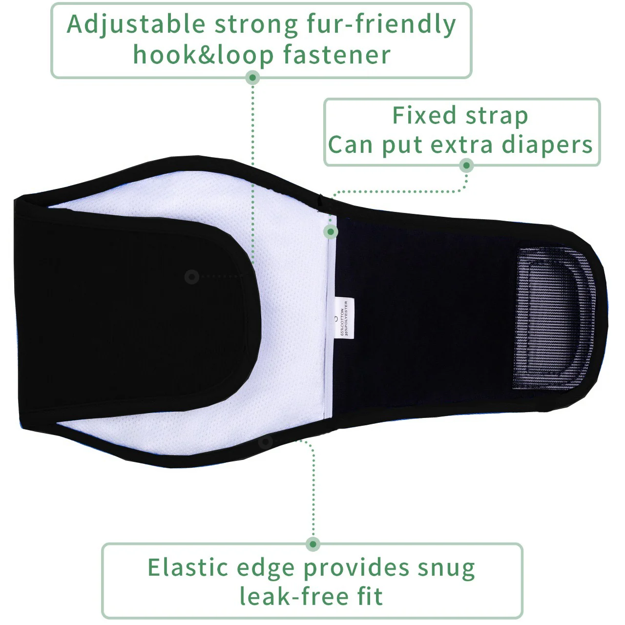 KUTKUT Diapers for Male Dogs (Black) - Image 4