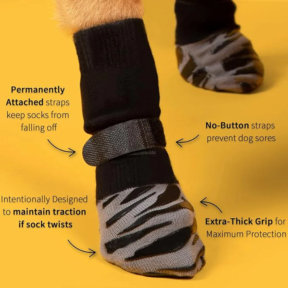 KUTKUT Non Slip Socks for Dogs (Grey) - Image 5