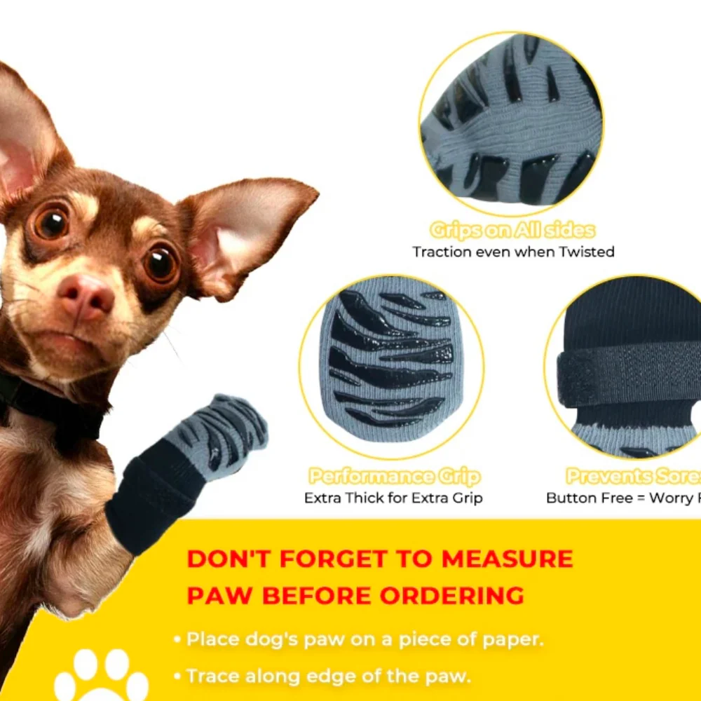 KUTKUT Non Slip Socks for Dogs (Grey) - Image 7