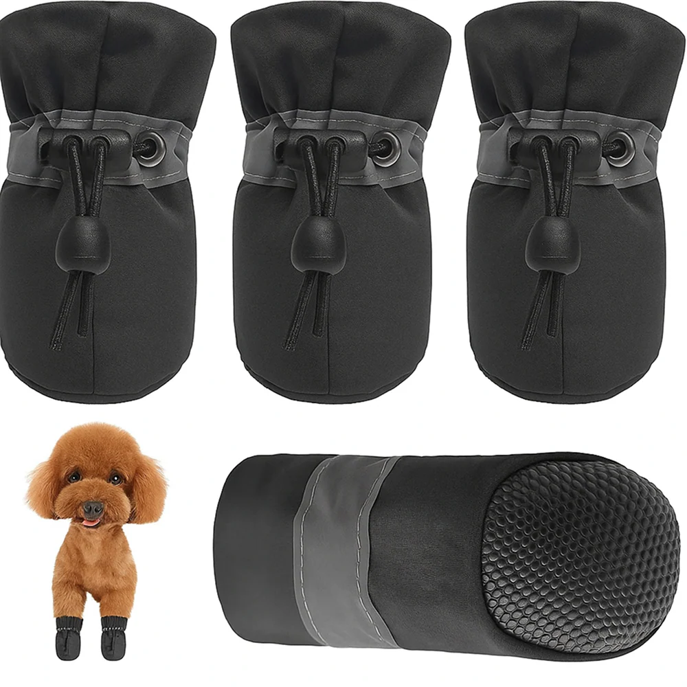 KUTKUT Paw Protector Boots for Small Dogs (Black) - Image 2
