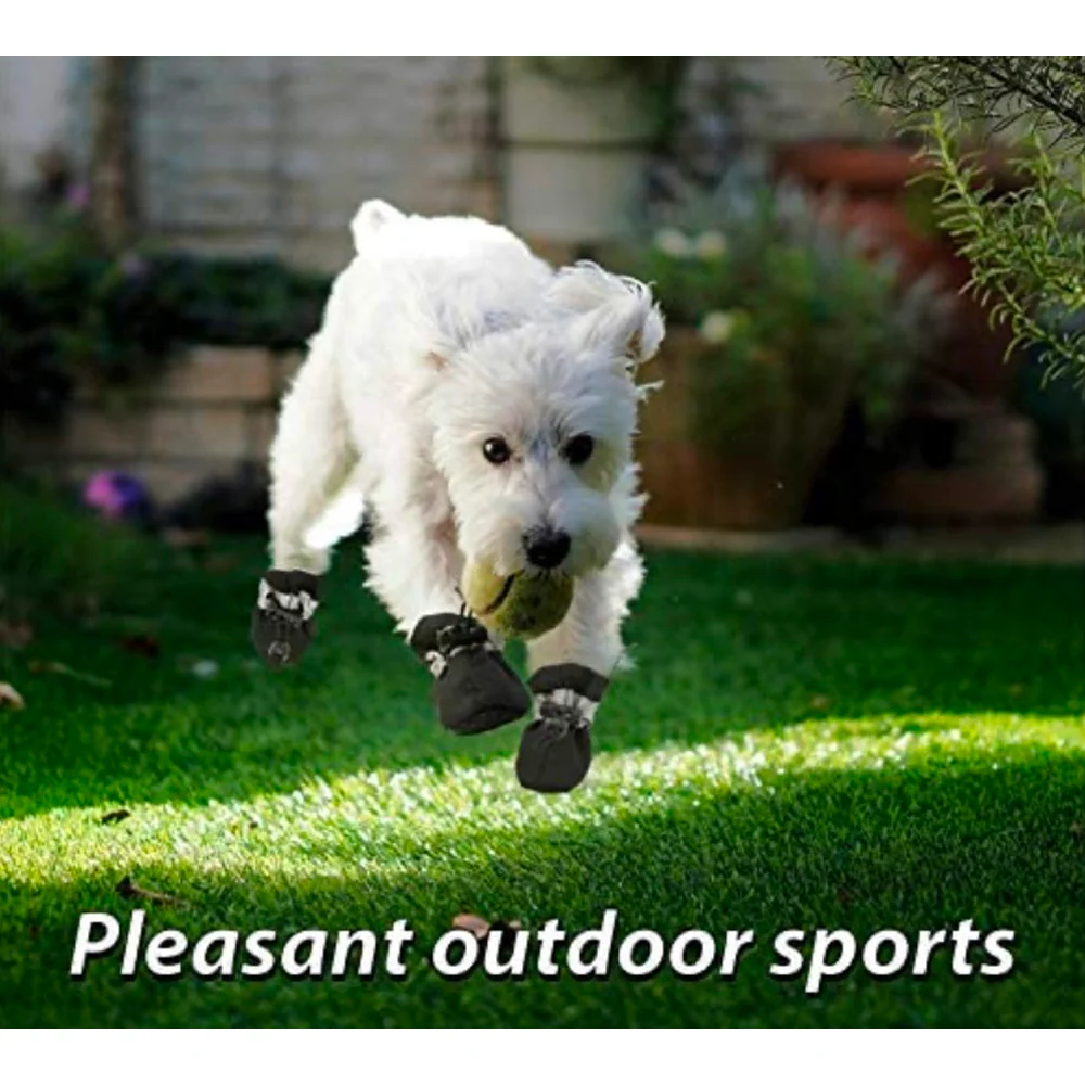 KUTKUT Paw Protector Boots for Small Dogs (Black) - Image 4