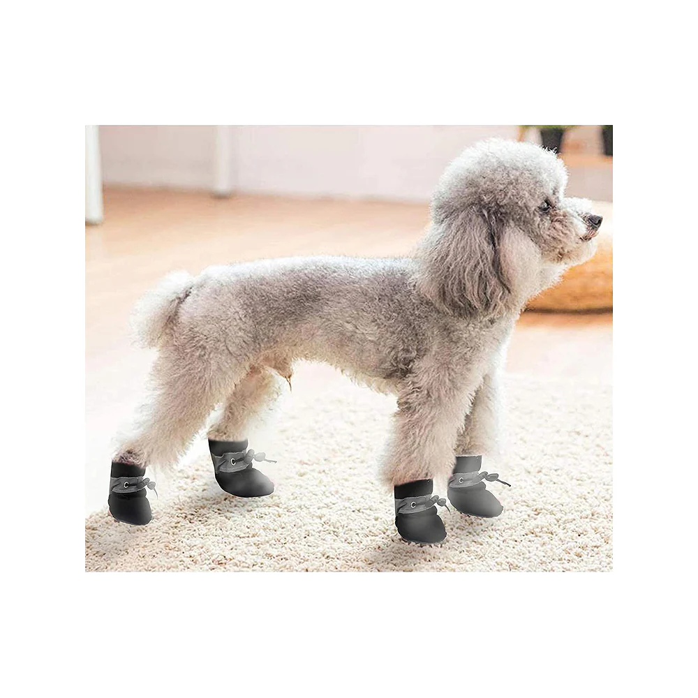 KUTKUT Paw Protector Boots for Small Dogs (Black) - Image 7