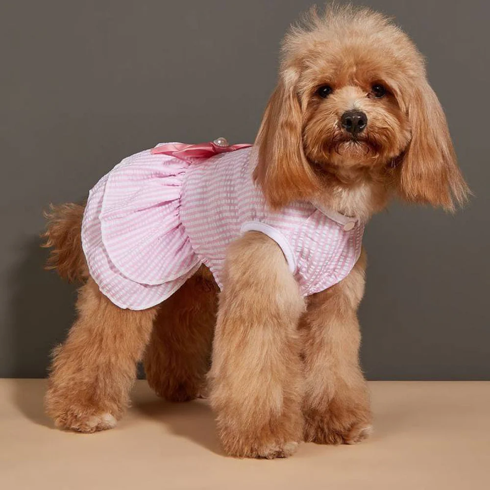 KUTKUT Princess Tutu Striped Dress for Small Breed Dogs & Cats (Pink) - Image 12