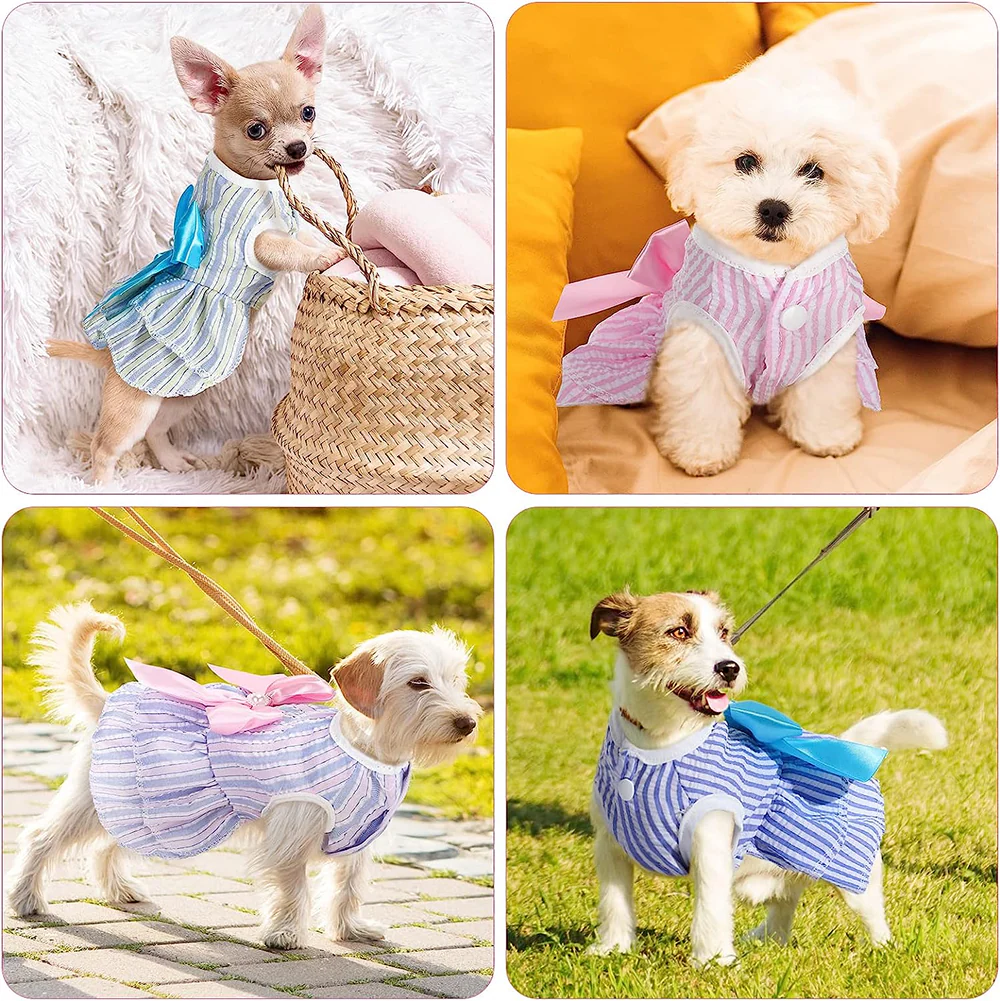 KUTKUT Princess Tutu Striped Dress for Small Breed Dogs & Cats (Pink) - Image 5