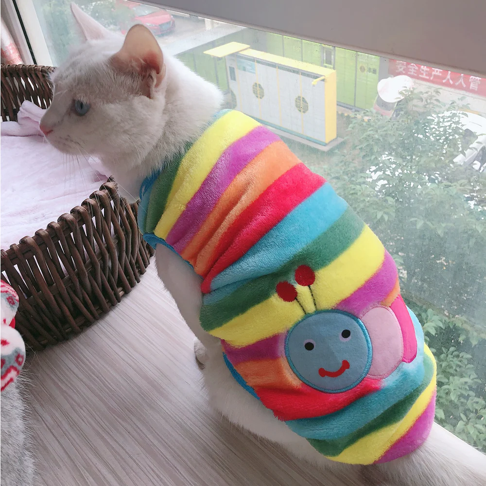 KUTKUT Rainbow Print Fashion Soft Flannel Fleece Shirt for Small Dogs & Cats - Image 10