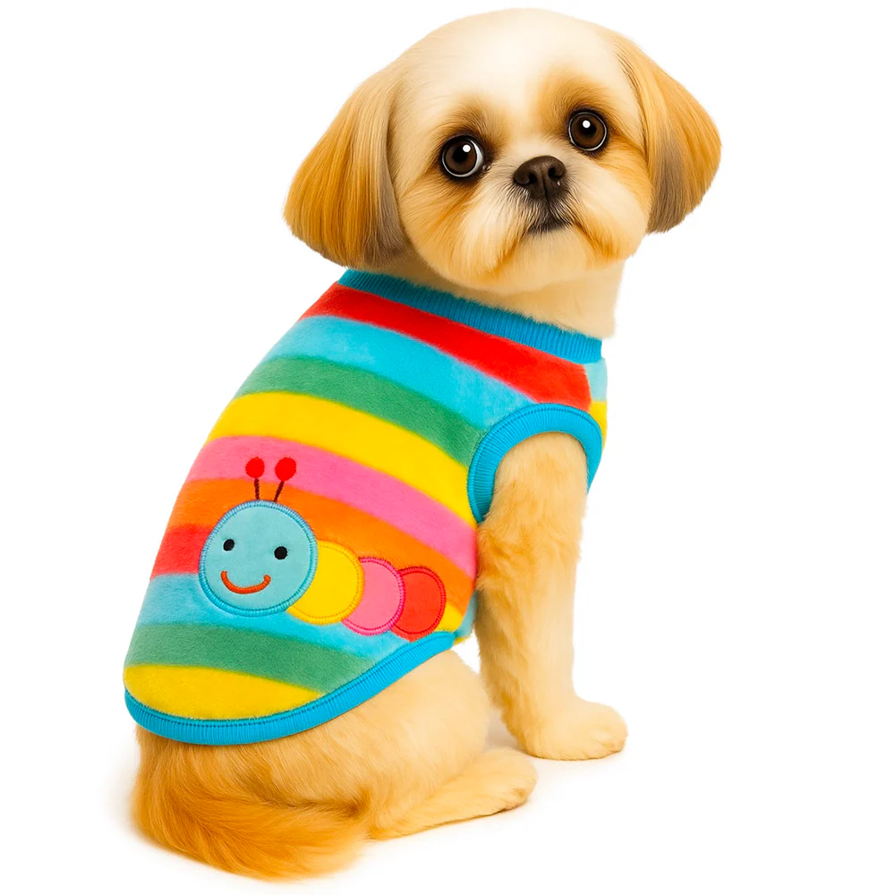 KUTKUT Rainbow Print Fashion Soft Flannel Fleece Shirt for Small Dogs & Cats - Image 12