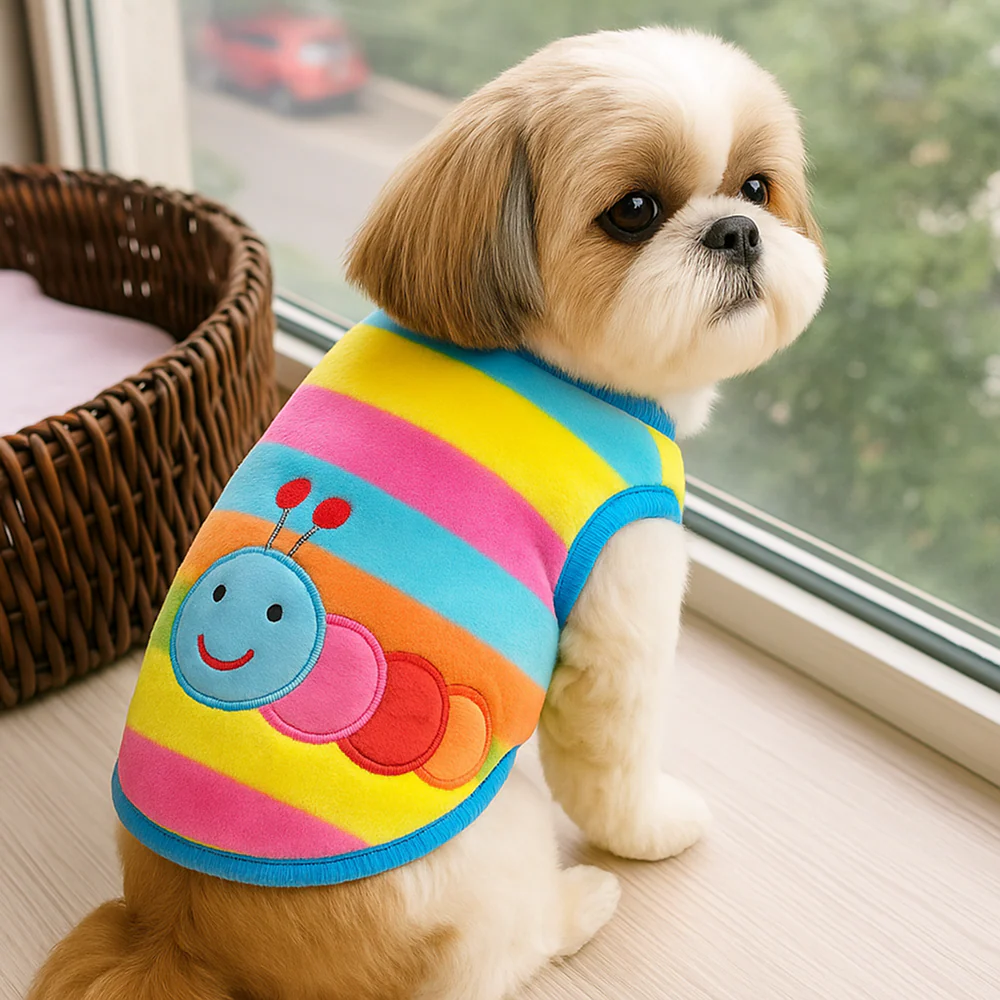 KUTKUT Rainbow Print Fashion Soft Flannel Fleece Shirt for Small Dogs & Cats - Image 7