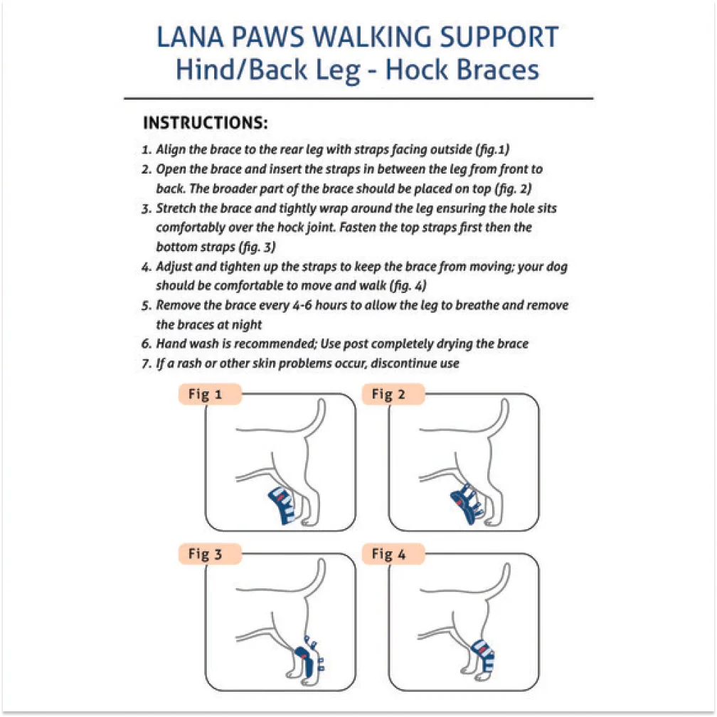 Lana Paws Back Leg Compression Braces for Hock Joint Ankle Support & Mobility for Dogs and Cats (Black) - Image 5