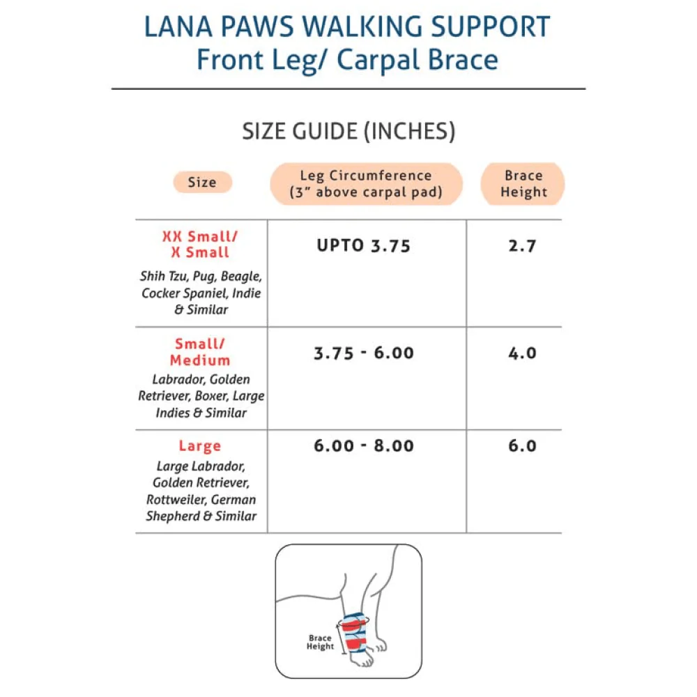 Lana Paws Front Leg Splint Braces for Carpal Support and Mobility for Dogs and Cats (Black) - Image 2