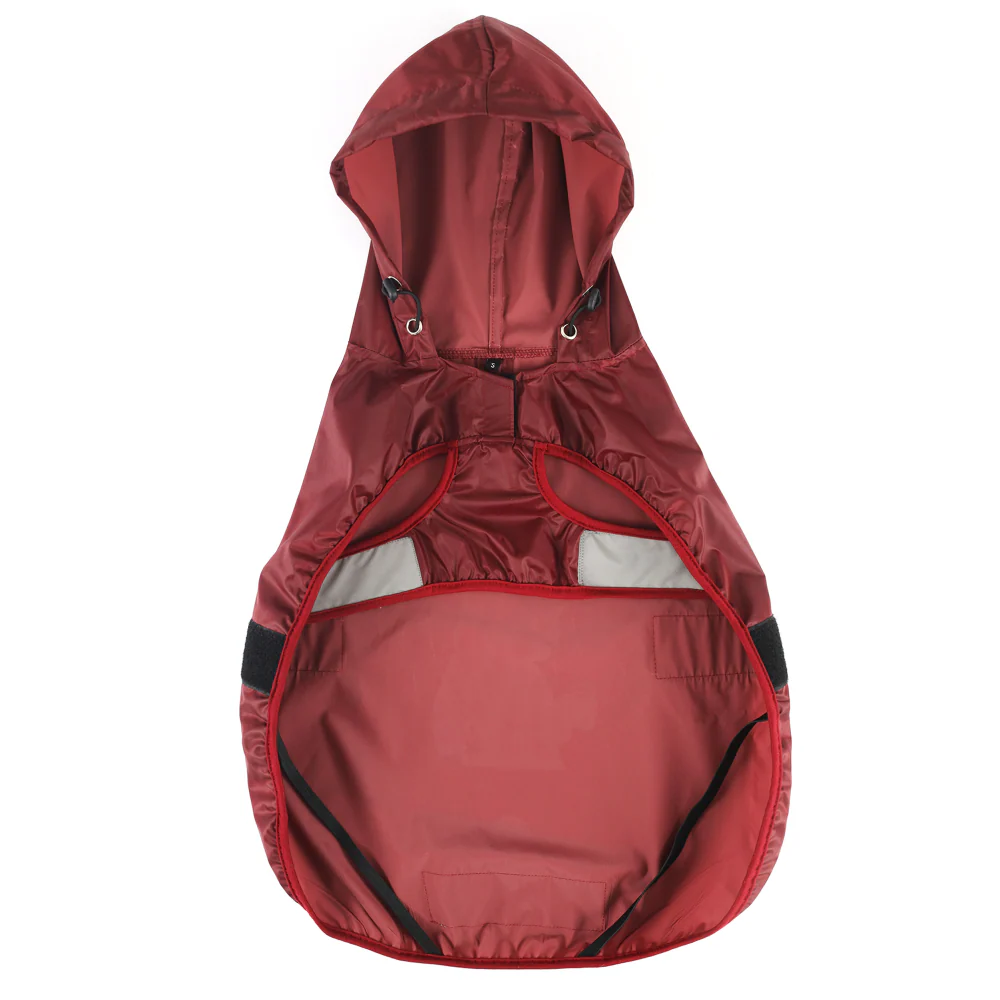 Fun Printed Raincoat for Dogs by Lana Paws (Maroon) - Image 6