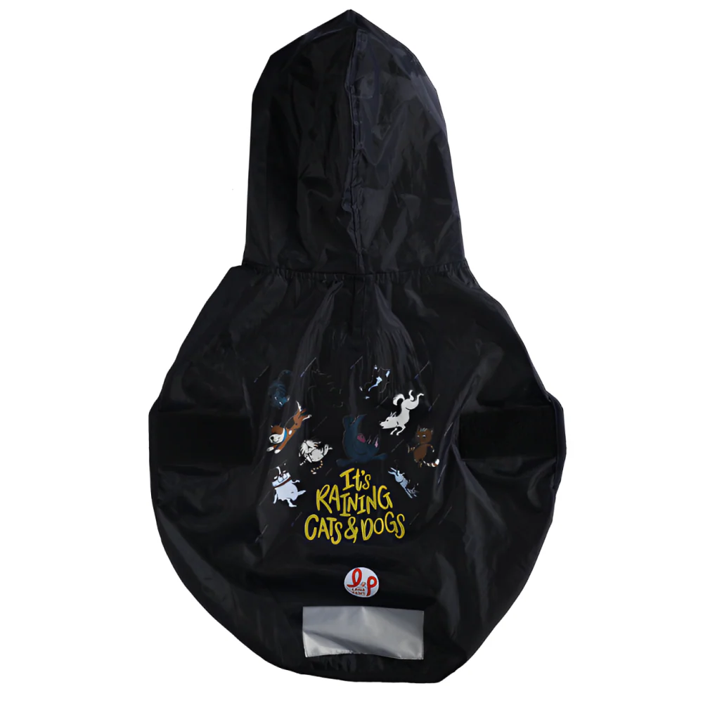 Lana Paws Its Raining Cats & Dogs Printed Raincoat for Dogs (Navy Blue) - Image 4