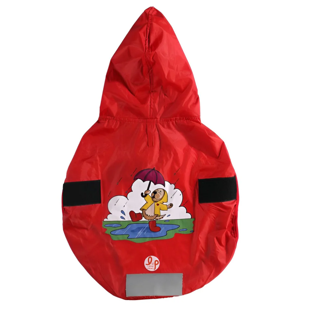 Just Wanna Have Fun Printed Raincoat for Dogs by Lana Paws (Red) - Image 3