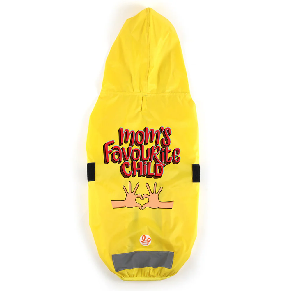 Lana Paws Mom's Favorite Child Printed Raincoat for Dogs (Yellow) - Image 3