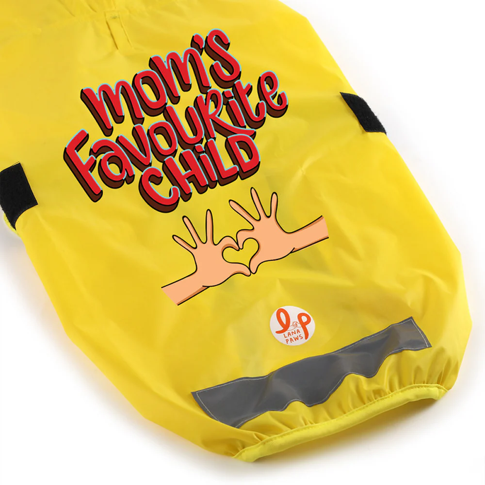 Lana Paws Mom's Favorite Child Printed Raincoat for Dogs (Yellow) - Image 4