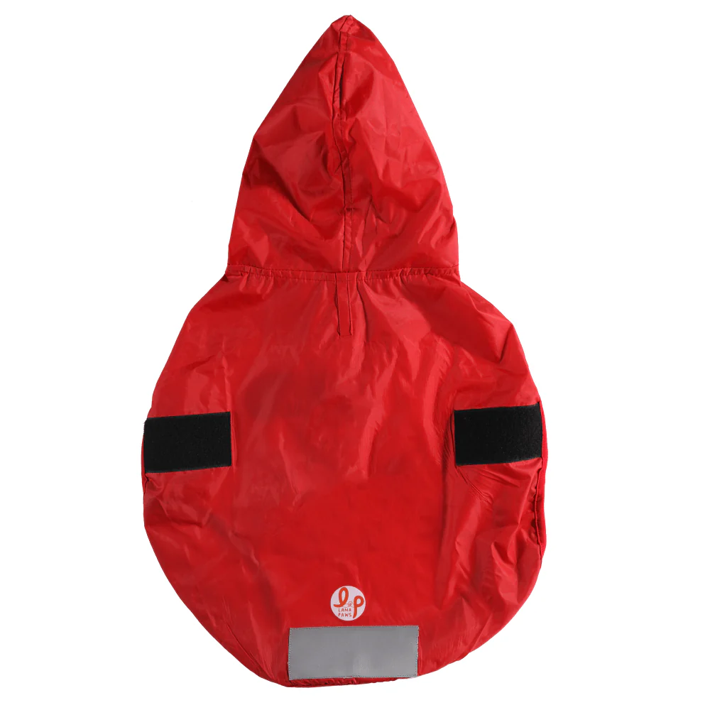 The Drizzle Deflector - Adjustable & Reflective Raincoat for Dogs by Lana Paws (Red Solid) - Image 4