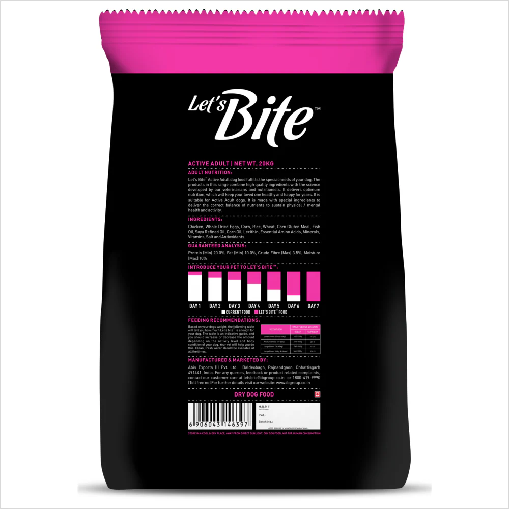 Let's Bite Active Adult Chicken Dry Food for Dogs - Image 13