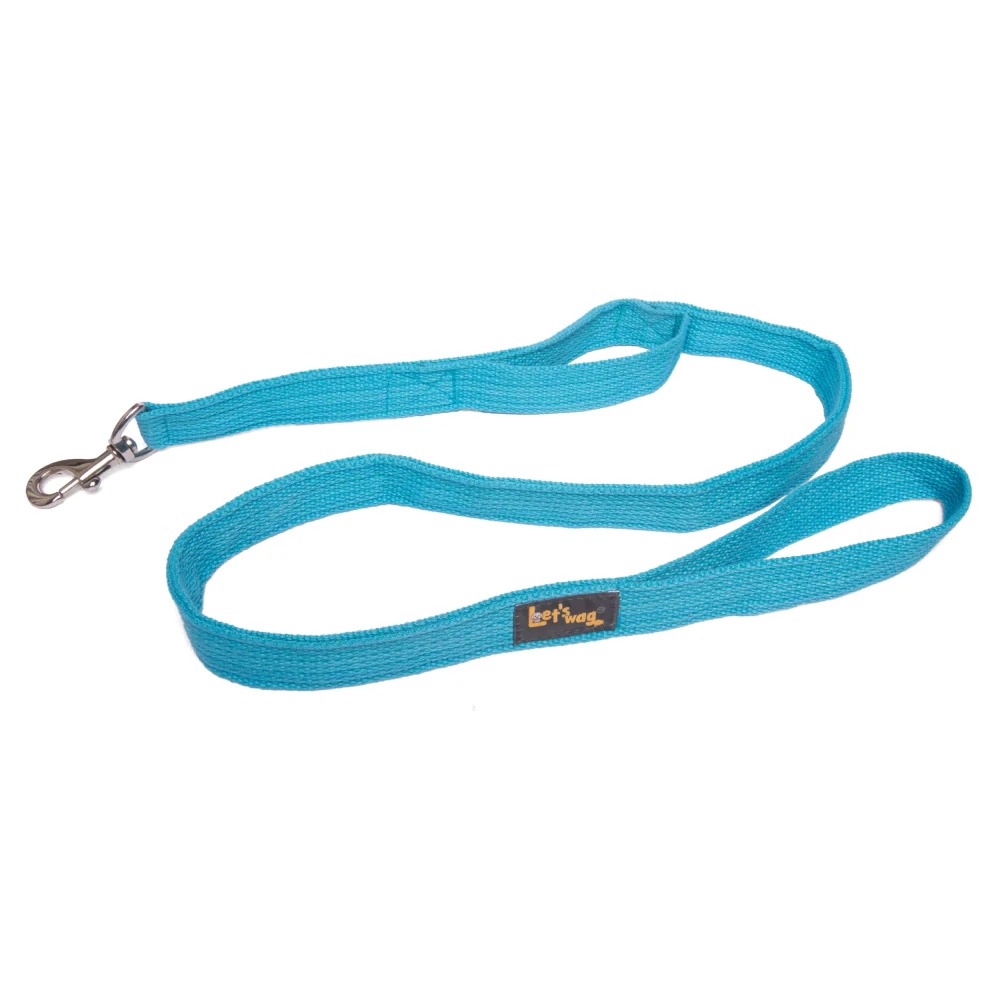 Let's Wag Double Handle Fabric Leash for Dogs (Cobalt Blue) - Image 3