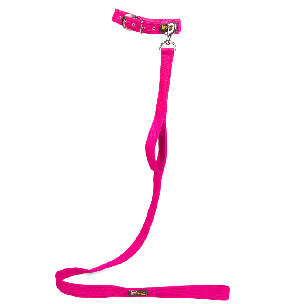 Let's Wag Double Handle Fabric Leash for Dogs (Pink) - Image 6