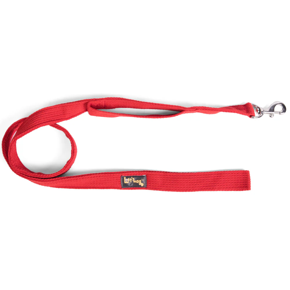 Let's Wag Double Handle Fabric Leash for Dogs (Red) - Image 4