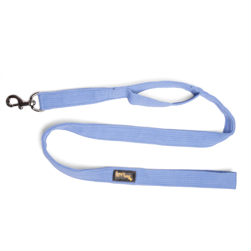 Let's Wag Double Handle Fabric Leash for Dogs (Sky Blue) - Image 4