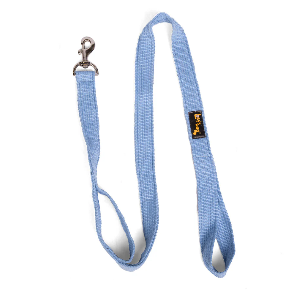 Let's Wag Double Handle Fabric Leash for Dogs (Sky Blue) - Image 5