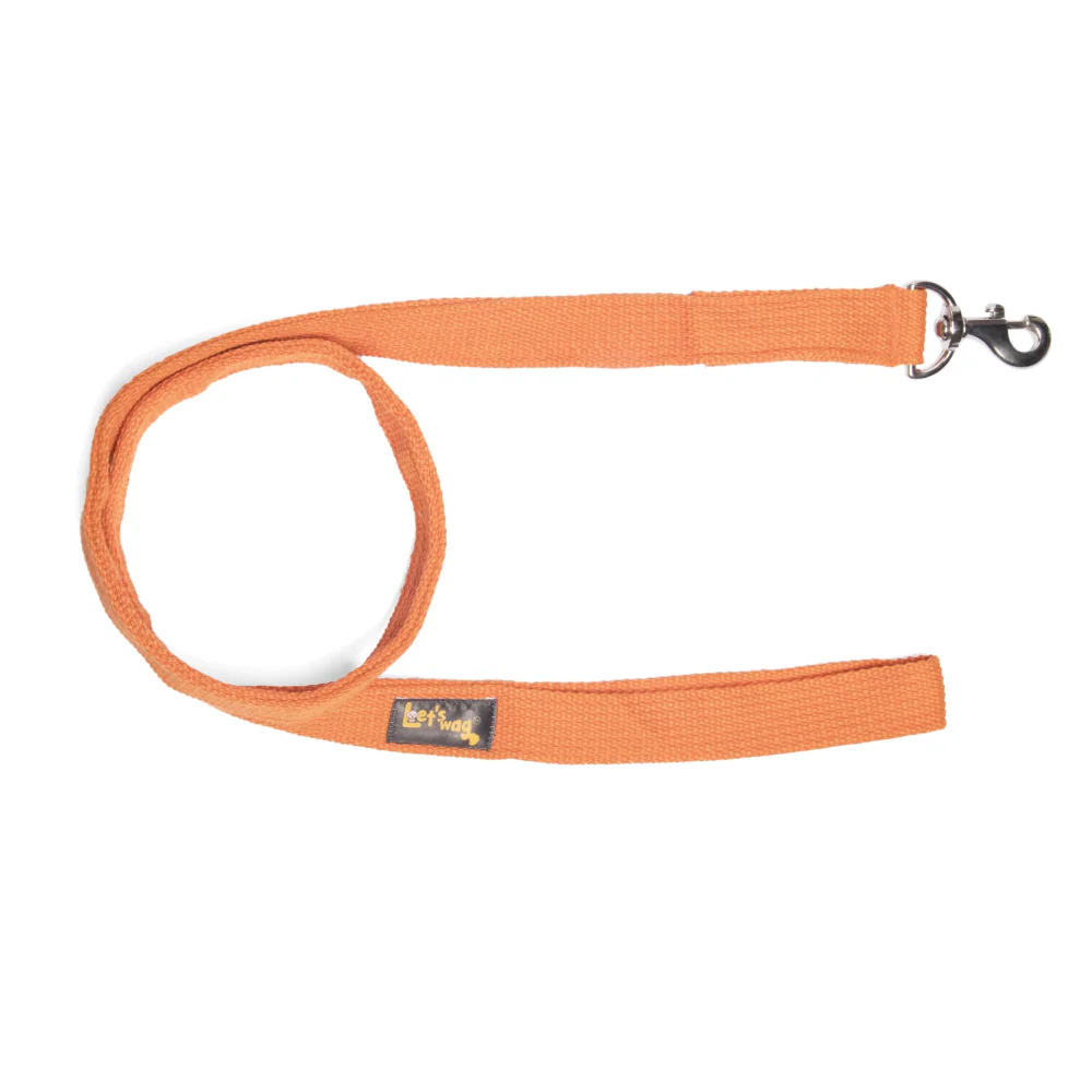Let's Wag Single Handle Fabric Leash for Dogs (Orange) - Image 4