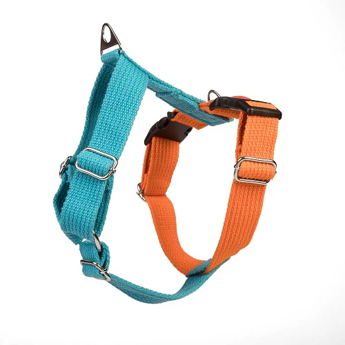 Let's Wag Training and Safety Dual Clip Designed H Harness for Dogs (Orange/Cobalt Blue) - Image 3