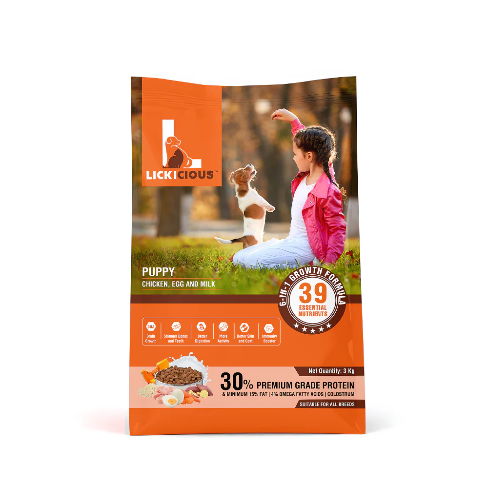 Lickicious Chicken, Egg and Milk Flavoured Puppy Dog Dry Food - Image 9