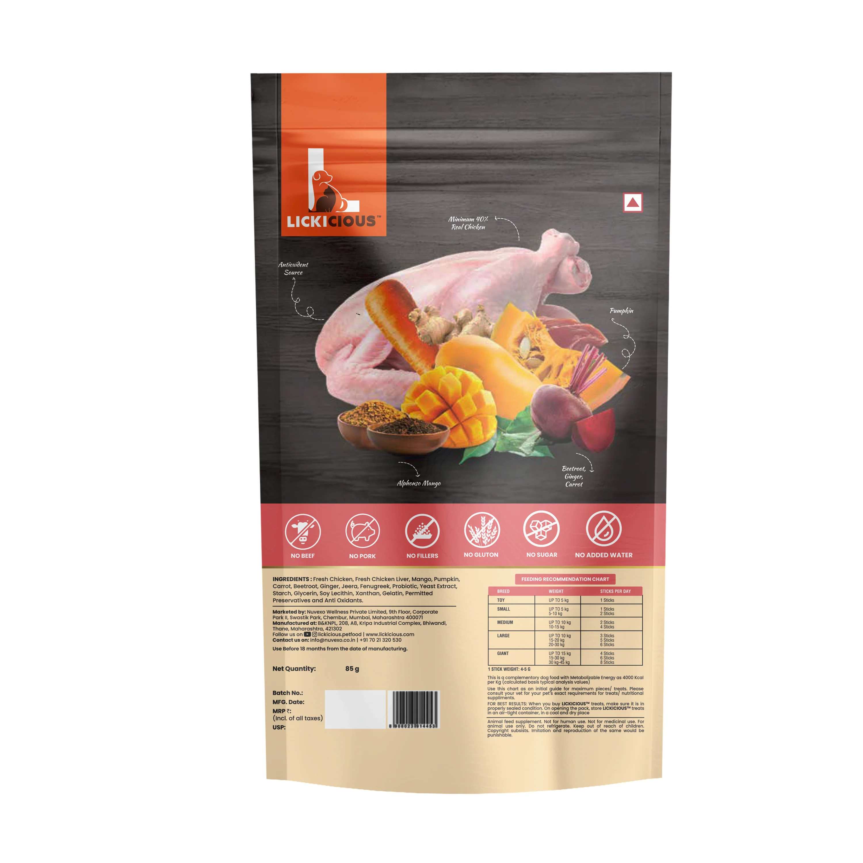 Lickicious Digestive Care Chicken Chewy Stick Dog Treats - Image 7
