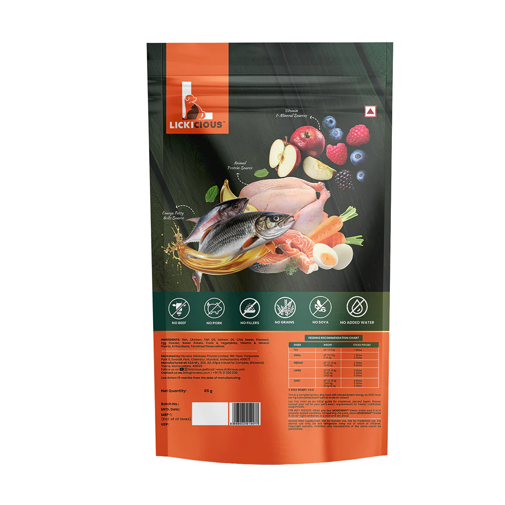 Lickicious Healthy Skin and Coat Chewy Stick Dog Treats - Image 7