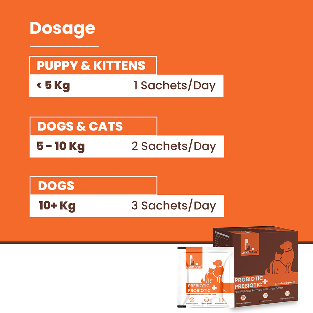 Lickicious Pre and Probiotics Sachets,Gut Health & Digestion for Dogs & Cats - Image 3