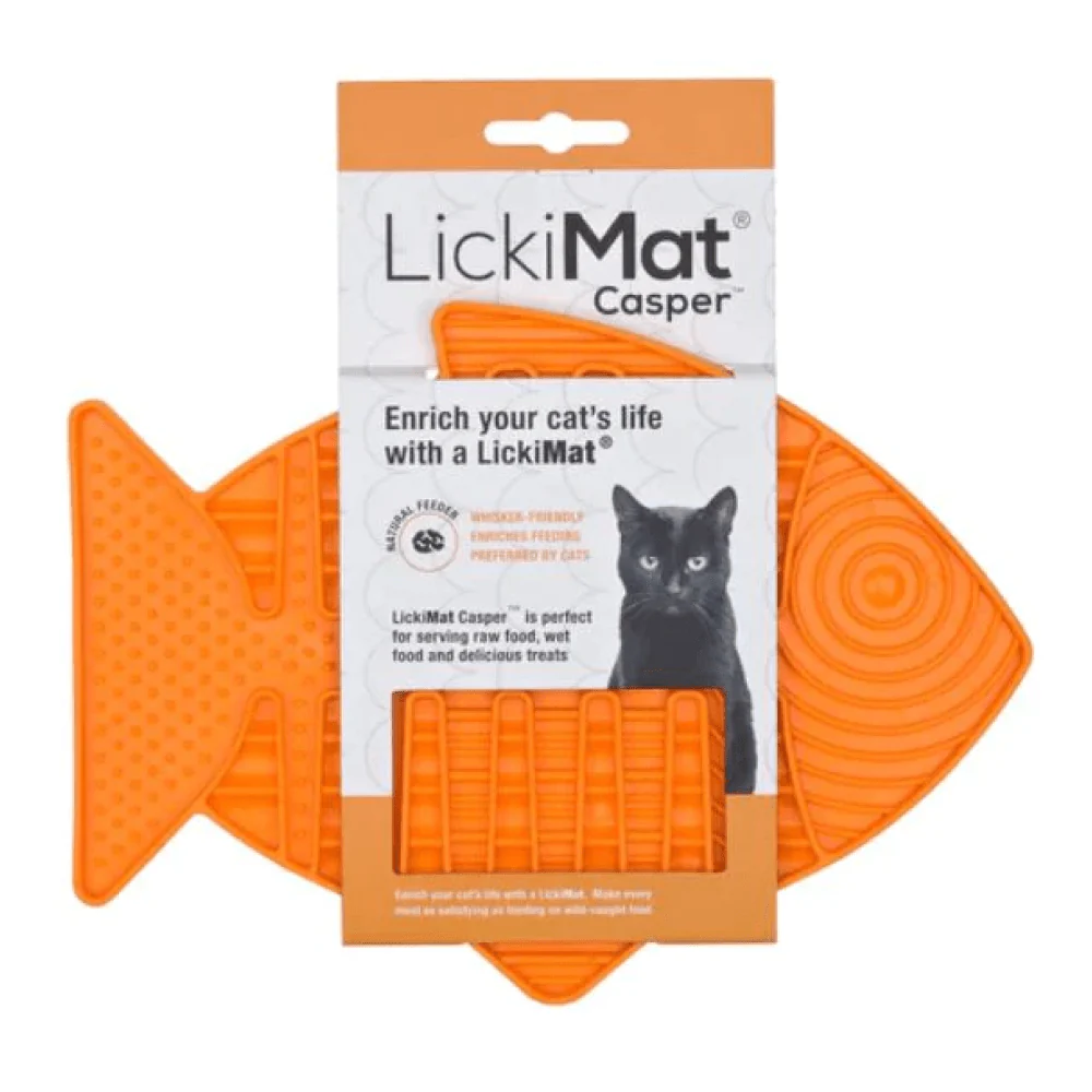 LickiMat Casper Slow Feeder for Cats (Orange) - Image 2