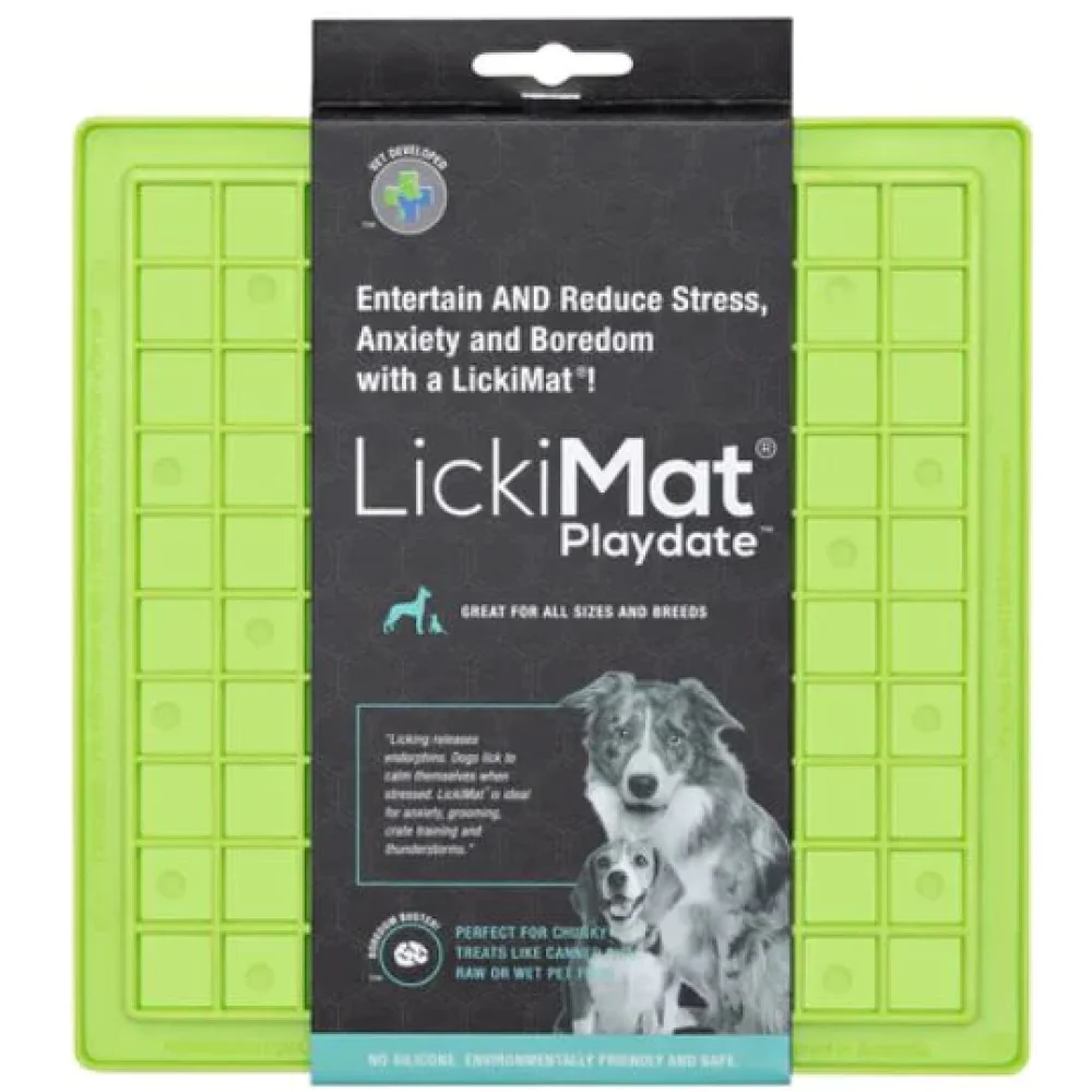 LickiMat Classic Playdate Slow Feeder for Cats and Dogs (Green) - Image 2