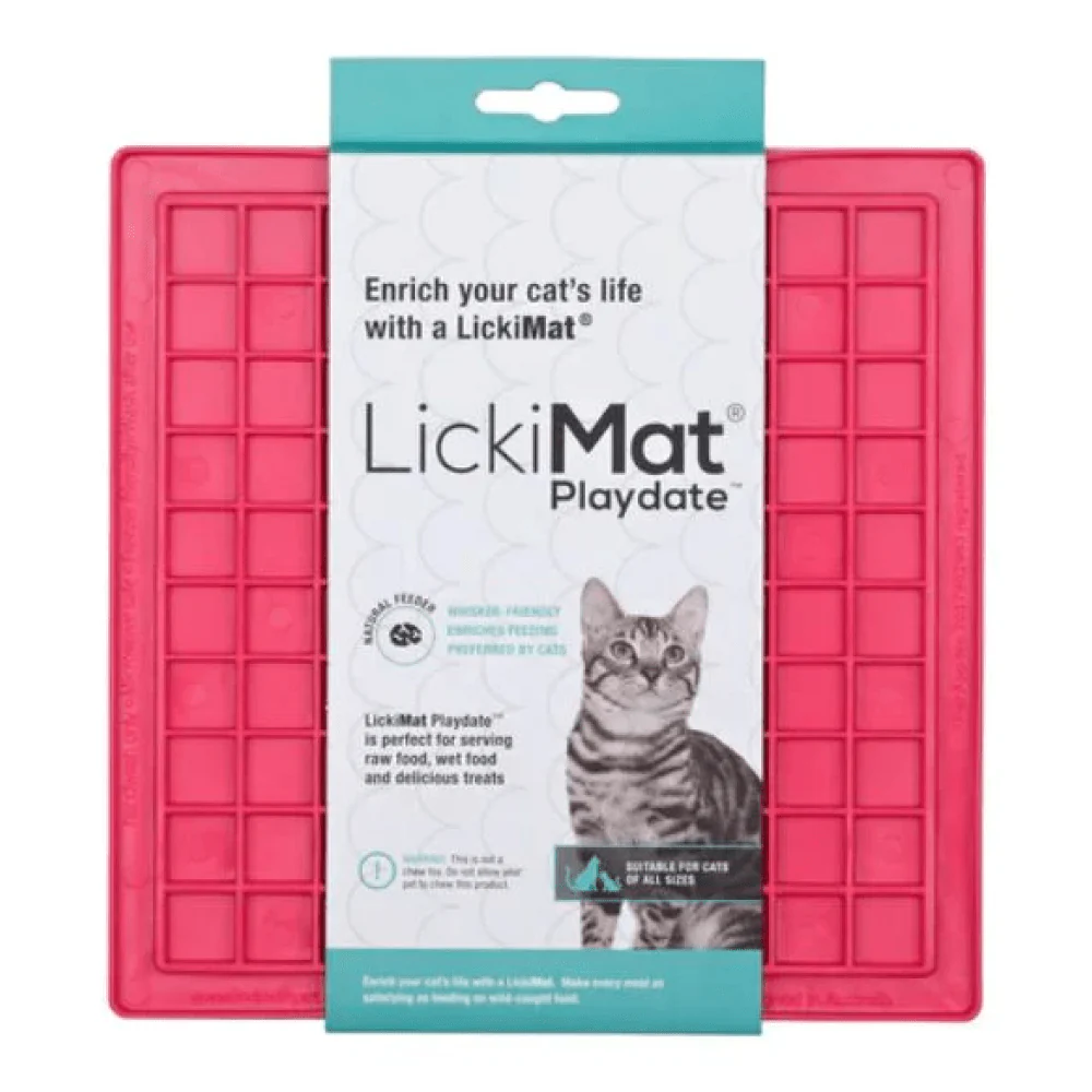 LickiMat Classic Playdate Slow Feeder for Cats and Dogs (Pink) - Image 2