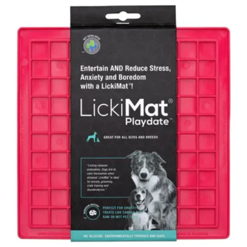 LickiMat Classic Playdate Slow Feeder for Cats and Dogs (Pink) - Image 3