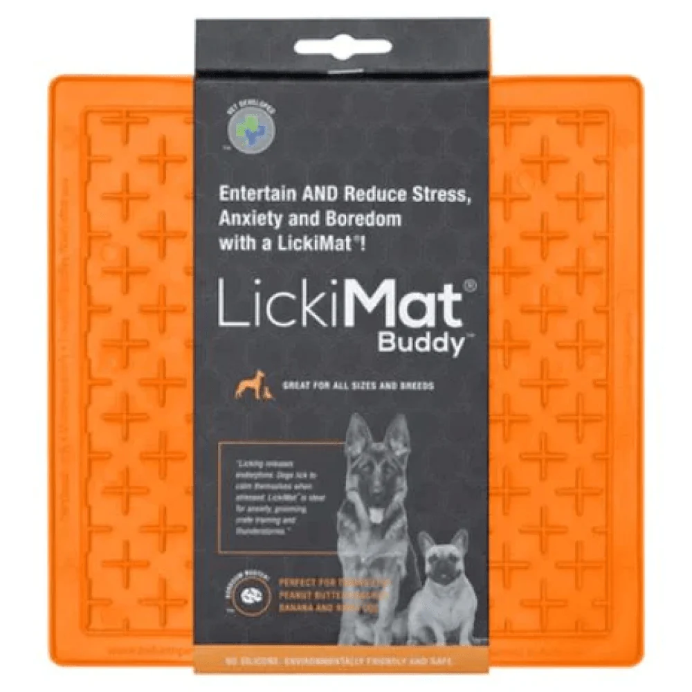 LickiMats Classic Buddy Slow Feeder for Dogs and Cats (Orange) - Image 2