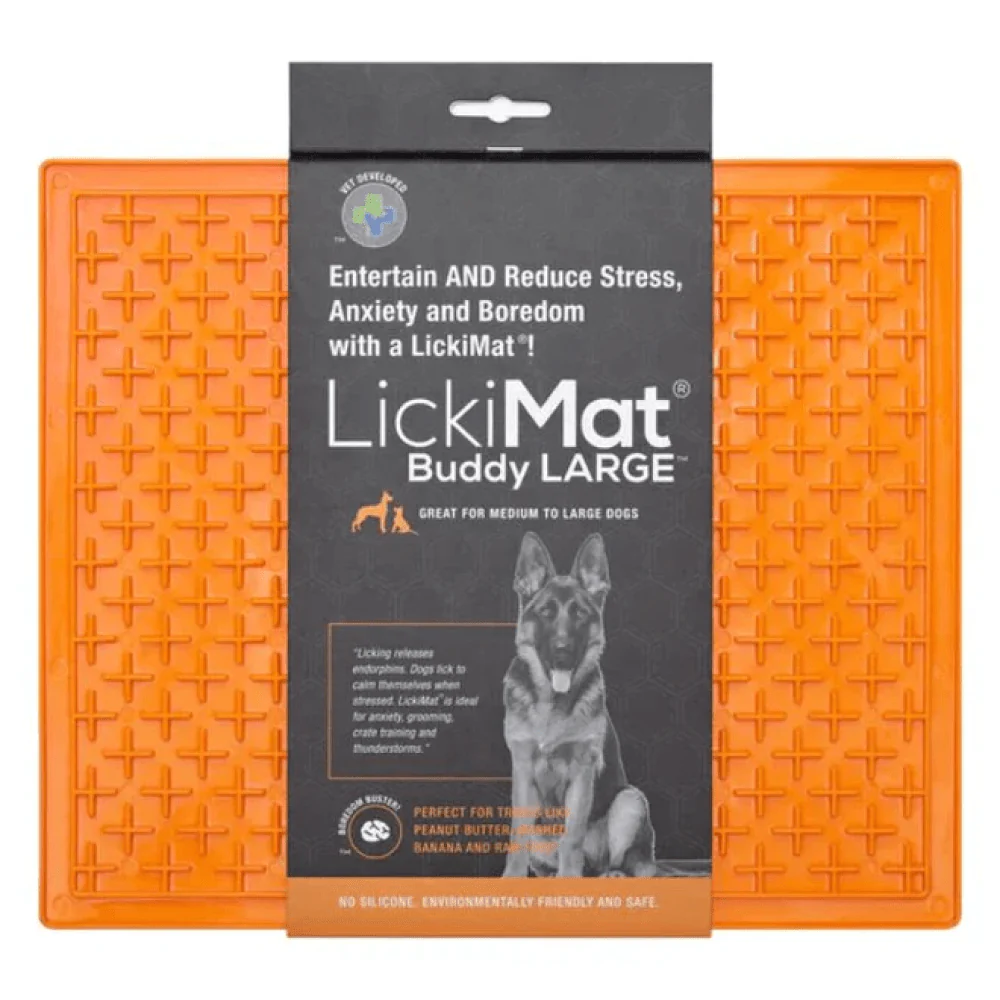 LickiMats Classic Buddy Slow Feeder for Dogs and Cats (Orange) - Image 3