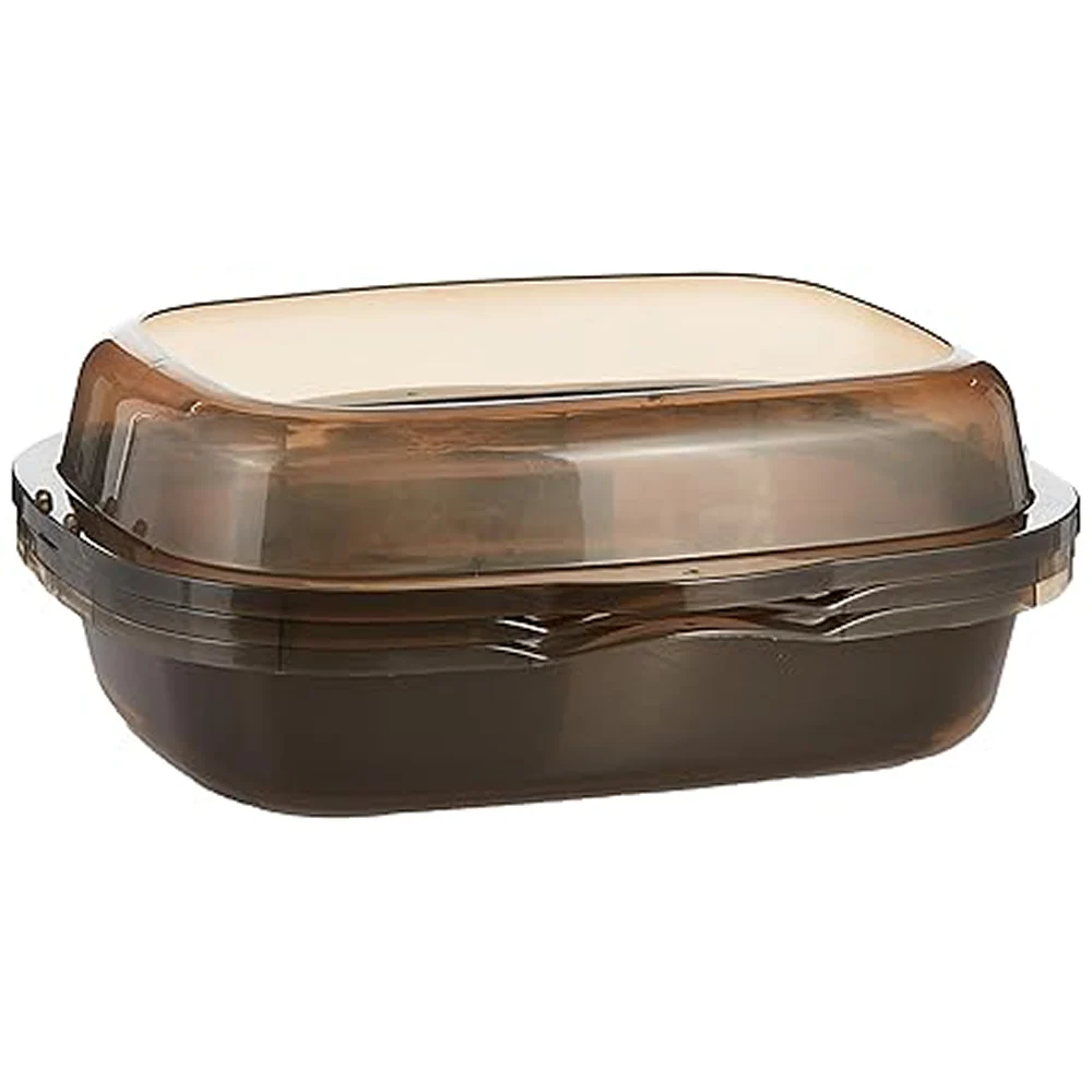 M Pets Alexandria 2 Layer Cat Litter Tray for Cats (Taupe Grey) - Image 2