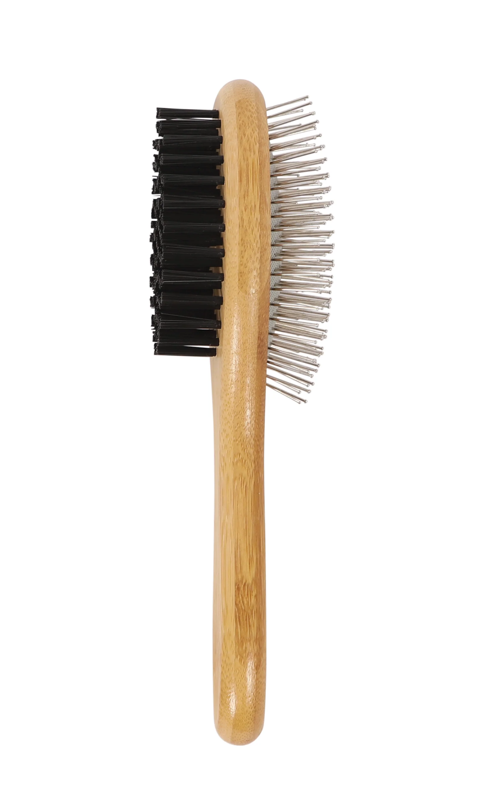 M PETS Bamboo Ball Pin Double Sided Grooming Brush for Dogs and Cats (Brown)