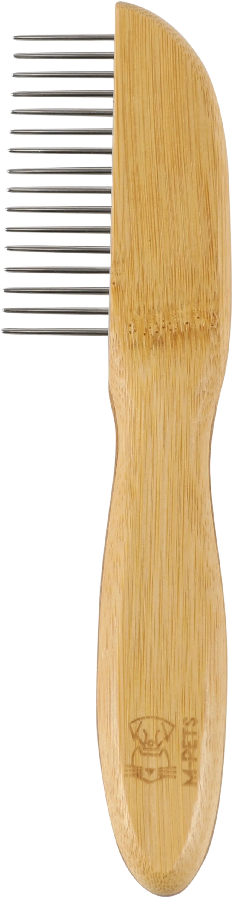 M PETS Bamboo Regular Comb With Rotating Teeth for Dogs and Cats (Brown) - Image 4