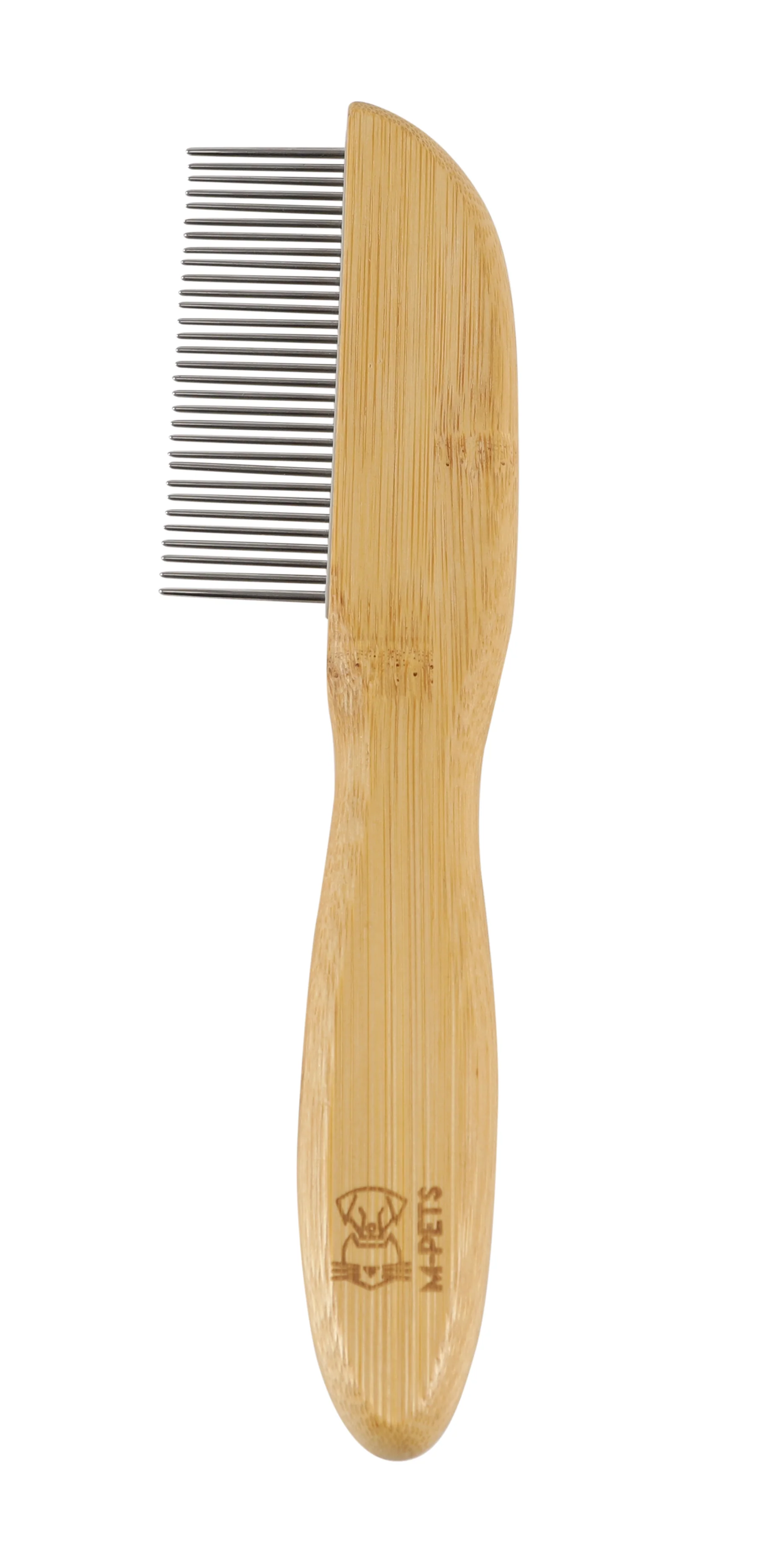 M PETS Bamboo Regular Comb With Rotating Teeth for Dogs and Cats (Brown) - Image 6