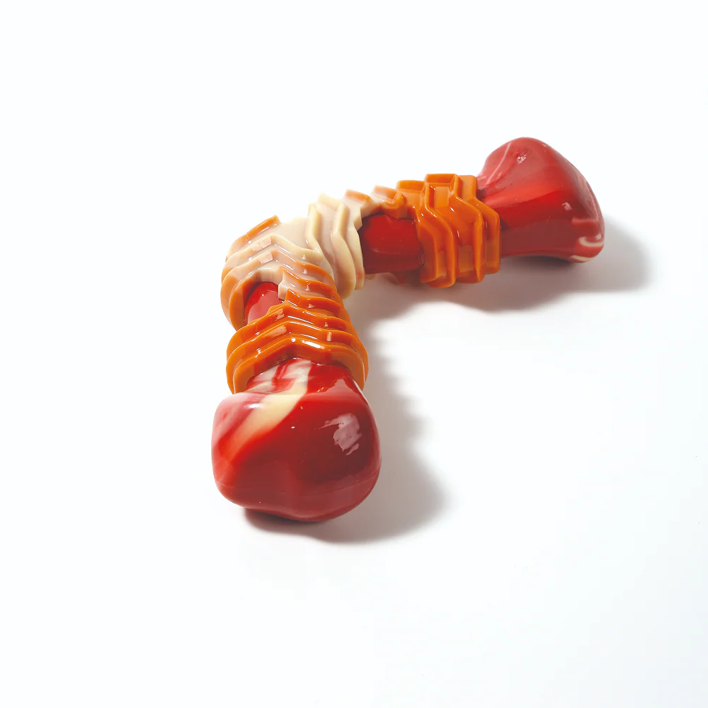 M Pets Carnivore Boomerang Bone Bacon Scented Chew Toy for Dogs (Red) - Image 6