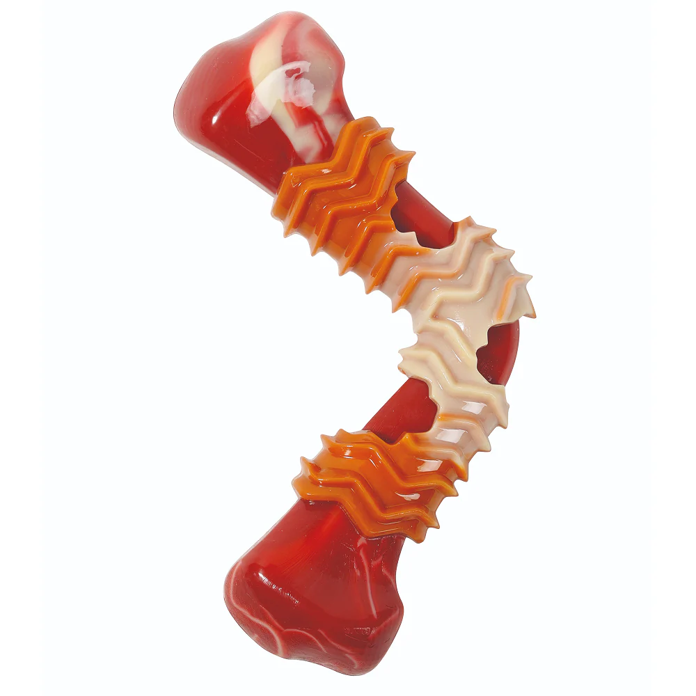 M Pets Carnivore Boomerang Bone Bacon Scented Chew Toy for Dogs (Red) - Image 7