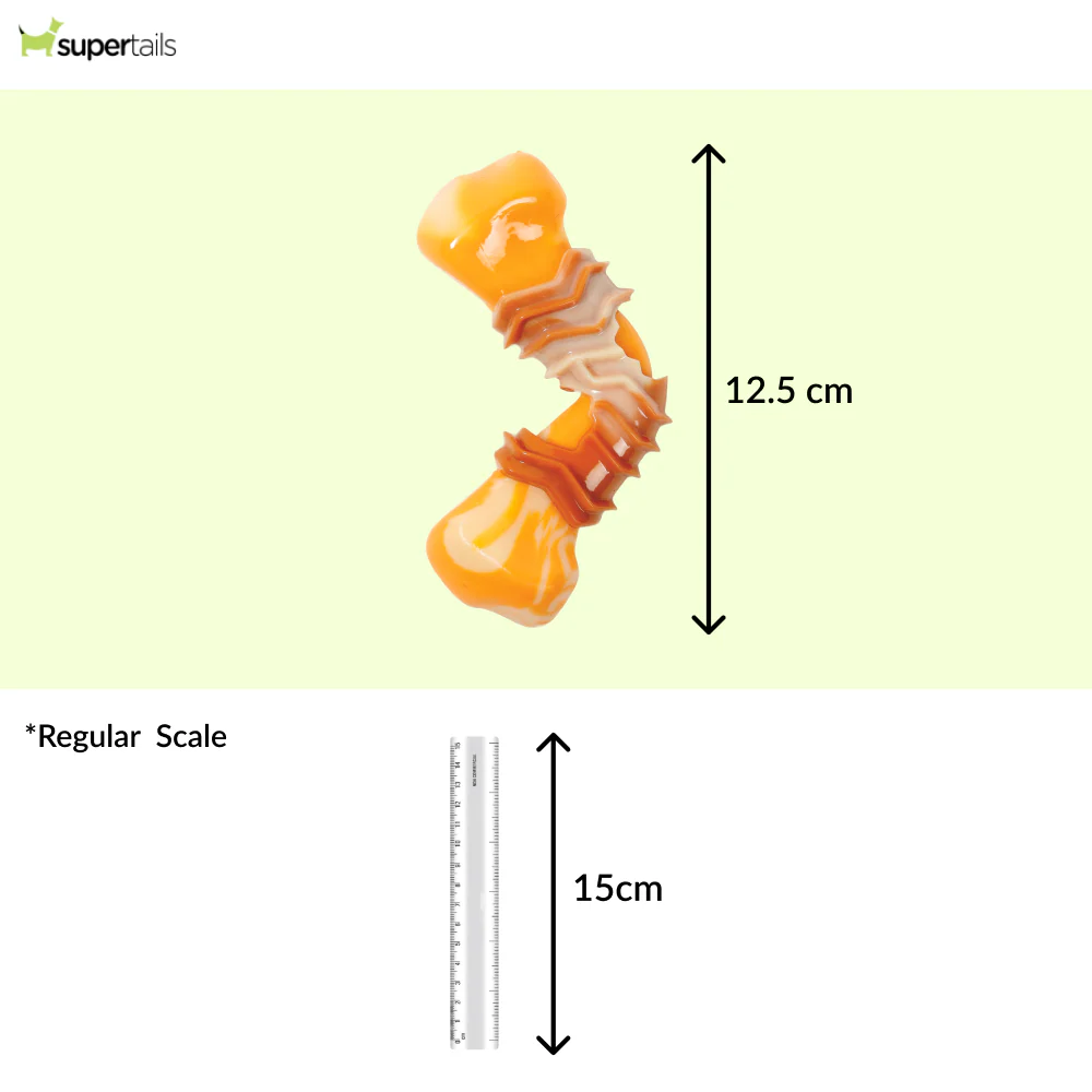 M Pets Carnivore Boomerang Bone Bacon Scented Chew Toy for Dogs (Yellow) - Image 2